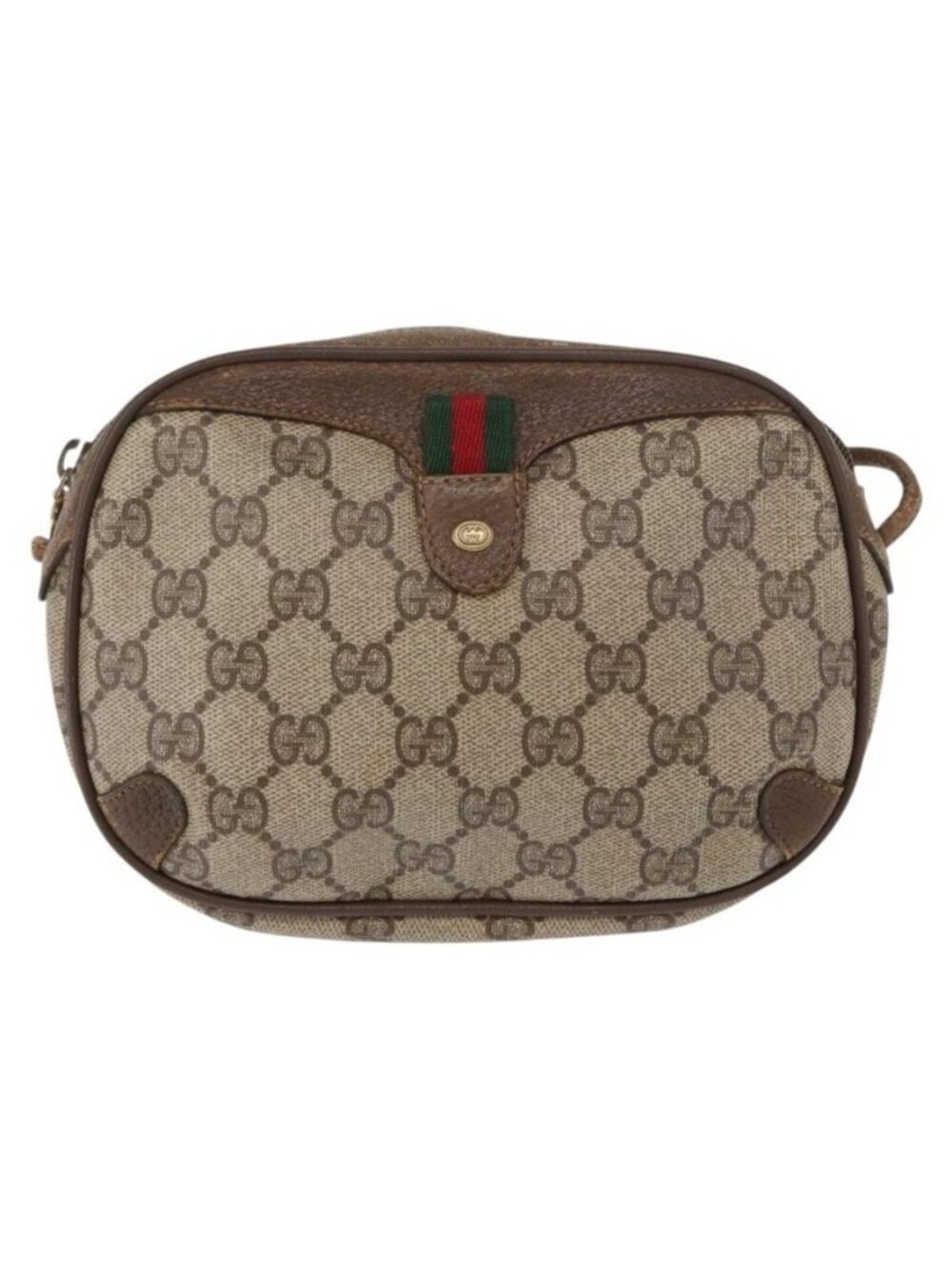 Authentic GUCCI GG Supreme Web Sherry Line Bag PVC Beige Gold 89 02 066 - Picture 5 of 16